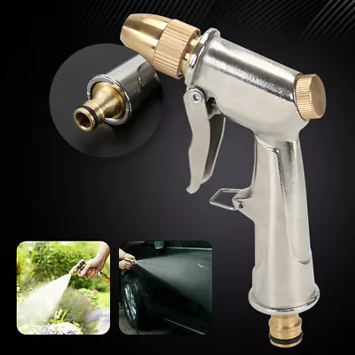 High Pressure Water Spray Gun Metal Brass Nozzle Car Garden Lawn Wash Hose Pipe • £6.99