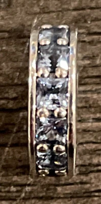 $24.99 • Buy Pandora Sterling Silver Sky Blue Cz Eternity Spacer Charm Bead 925 ALE