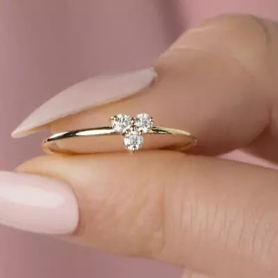 1.20 Ct Round Cut Moissanite 3-Stone Ring 14K Yellow Gold Over • $70.87