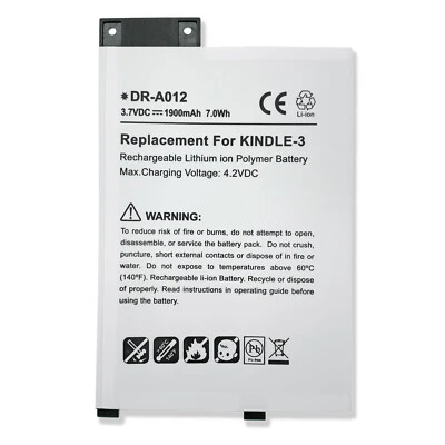 $15.49 • Buy Battery For Amazon Kindle 3 Wifi 3G 170-1032-00 170-1032-01 S11GTSF01A 1900mAh