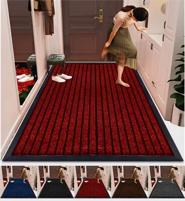 £29.49 • Buy Heavy Duty Rubber Barrier Mat Non Slip Door Mats Hallway Runner Rug Kitchen Rugs