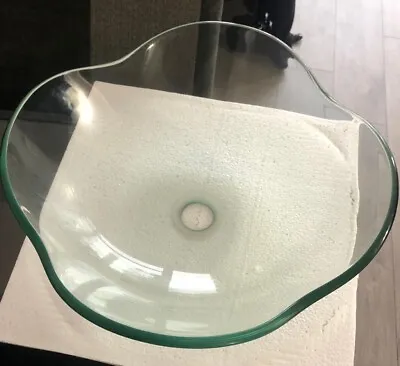 £59.99 • Buy Designer Bathroom Glass Basin Transparent Sink CLOAKROOM COUNTER TOP WASH 42cm