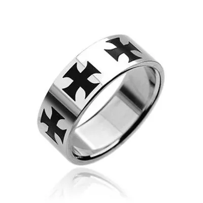 Stainless Steel Maltese Iron Cross Ring Size 9101112131415 (FL2) • $8.25