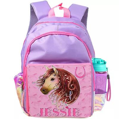 Personalised Girls Backpack Horse School Bag Childrens Kids Pony Rucksack KS237 • £19.95