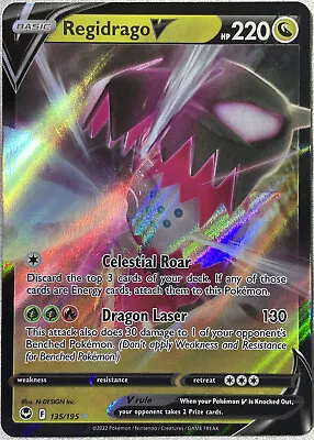 Pokemon TCG - Regidrago V Ultra Rare Holo - 135/195 - Silver Tempest • $1.89