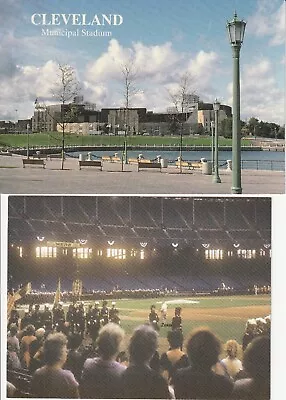 (2) Former Home Of The Browns & Indians Cleveland Municipal Stadium Postcards • $2.99