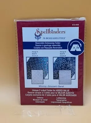 £3.99 • Buy X60 BNIP Sml Spellbinders M-Bossabilities WHIMSY D/S Embossing Folder ES-004