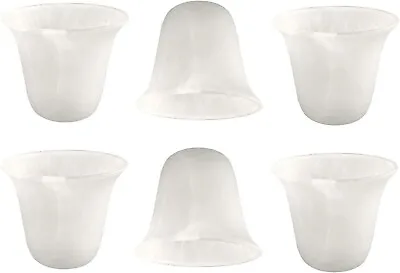 6 Pack Bell Shaped Glass Shade Alabaster Light Fixture Shades Replacement 1-5/8  • $42.99