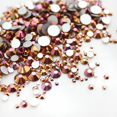 Metallic Color Crystals Glass Flatback Nail Art Rhinestones Clothes Decorations • $2.98