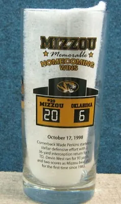  2011 Mizzou Tigers Football Drink Glass 1998 Homecoming Vs Oklahoma  MFA Oil • $15