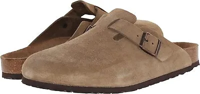 Men's Shoes Birkenstock BOSTON Soft Footbed Clog Mules 560771 TAUPE SUEDE • $150