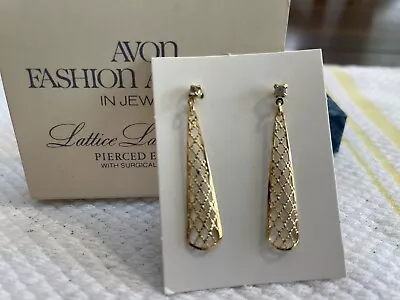 Avon Vintage 1979 Lattice Lace Dangle Pierced Earrings • $7