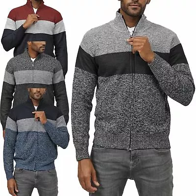 £18.99 • Buy Ex-M&S Mens Insulated Fleece Thermal Lined Knit Zip Up Cardigan Striped Jumper