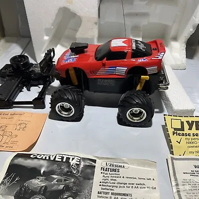 Nikko Rc Car Corvette High Roller 20400 With Remote And Box Vintage Rc Car • $75