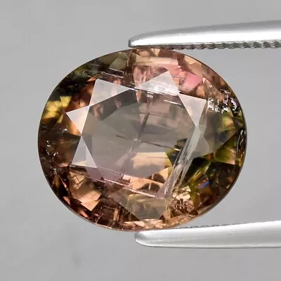 3.19ct 10x8.8mm Oval Natural Unheated Pink-Green Tourmaline Gemstone Mozambique • $0.99
