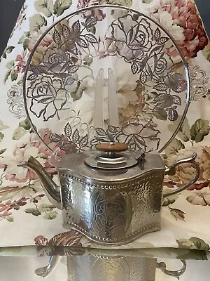 Crystal Sterling Silver Overlay Plate With Handles & Silver Teapot From India • £28.50