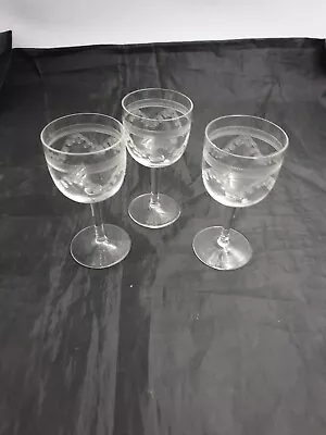 Pall Mall Lady Hamilton Fine Glass Stemmed Wine Sherry Glasses Swirls Circle 3PC • £19.99