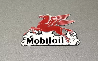 Vintage 12” Mobil Pegasus Gargoyle Porcelain Sign Car Gas Oil Truck • $109.99