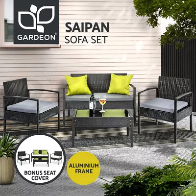 $294.22 • Buy Gardeon Outdoor Furniture Lounge Setting Garden Patio Wicker Sofa Table Chairs