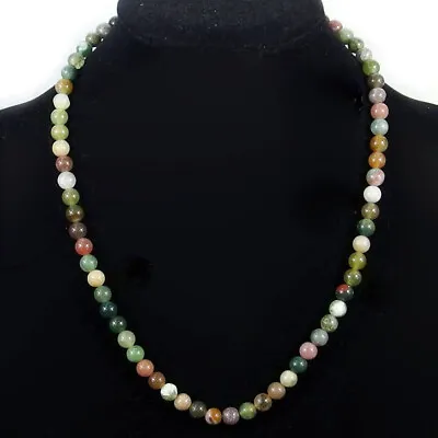 Fashion Jewelry 6mm Natural Multicolor Round Gemstone Beads Necklace 18-36  • $3.75