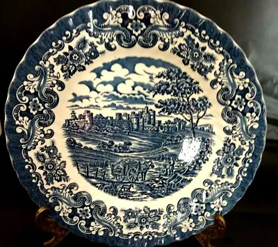 Vintage Ironstone Plate British Ancor Old Country Castles Blue-White Pottery • £8.50