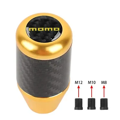 Gold Carbon Fiber MOMO Manual Car Gear Stick Shift Knob Shifter Lever Head • $16.80