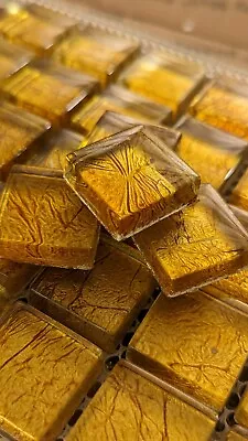 100 PCs Gold Glass Mosaic Tile Art Supplies • $19.95