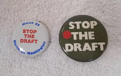 Stop The Draft ~ Vietnam War Pins ~ March On Washington March 22 • $14.99