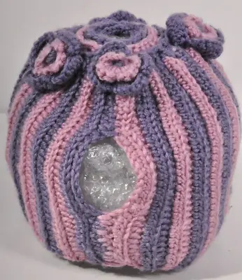 TEA COSY  HAND KNITTED Pink Purple Knit Crochet 20cm Granny Cottagecore Teapot • $26