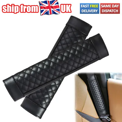 £7.49 • Buy 2x Leather Car Seat Belt Cover Safety Cushion Harness Strap Shoulder Pad UK