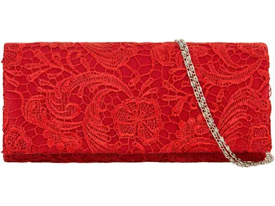£11.99 • Buy Women's Satin Clutch Bag Floral Lace Designer Wedding Ladies Evening Party Purse