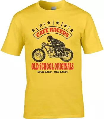 Cafe Racer T-Shirt Motorcycle Motorcyclist Biker Racers Old School Originals • £11.95