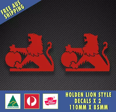 Holden Lion Style Decals X 2 Red Bathurst V8 Aussie Stickers Commodore • $7.95