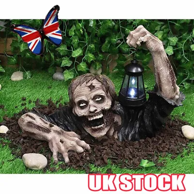 Ground Breaking Zombie Skeleton Prop Lantern Halloween Party Garden DecoratioMK • £13.52