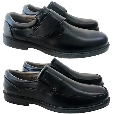 Mens Causal Walking Driving Wide Fit Slip On Strap Lightweight Comfort Shoes Sz • £11.95