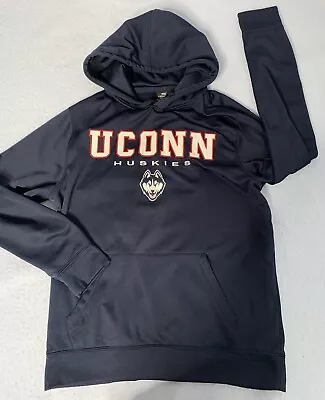 UNIVERSITY OF CONNECTICUT Sweatshirt Adult L UCONN HUSKIES Hoodie Pullover Blue • $32.95