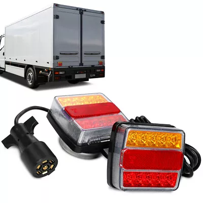 Magnetic LED Towing &Trailer Tail Lights Kit Fit For Trucks Trailers RVs SUVs • $37.81