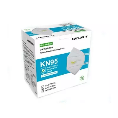 10x KN95 N95 P2 Protective Face Mask With Valve Disposable Mask Anti Dust 10PCS • $42