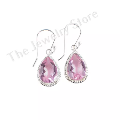 Natural Morganite Gemstone 925 Sterling Silver Statement Earrings Jewelry 1.40  • $15.59