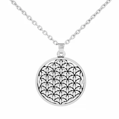 $7.97 • Buy Men Flower Life Necklace Sacred Geometry Pendant Women Link Chain Necklaces 1Pc