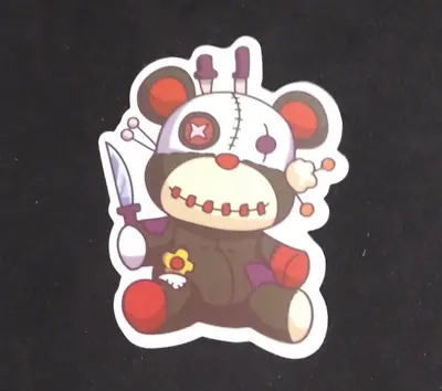 Teddy Bear Voodoo Doll Holding Knife Sticker 2 5/8  X 2  • $1.50