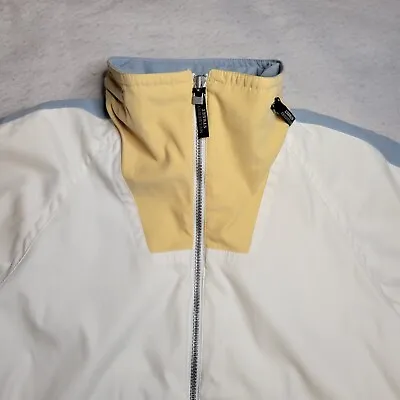 VTG Mulberry Street Womens Full Zip Bomber Jacket Size S White Yello Long Sleeve • $18.19
