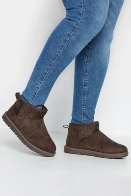 Yours Curve Women's Plus Size Faux Fur Lining Ankle Boots In Extra Wide EEE Fit • £31.99
