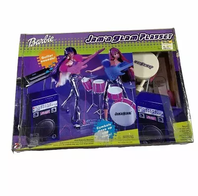 Vtg Y2k Barbie Jam N Glam Playset 2001 Mattel In Box Preowned Music Collectible  • $49.99