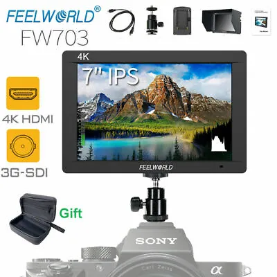 Feelworld FW703 4K 7  IPS LED 3G-SDI HDMI Video Monitor 1920x1200 Sony DSLR New • $189