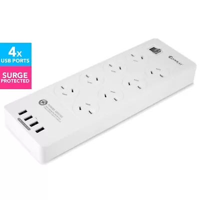 SanSai 8-Way Outlet 2400W Surge Protected Power Board • $39.99