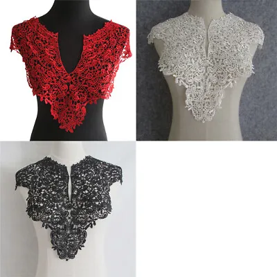 Lace Flower Embroidered Collar Neckline Trim Sewing Patch Applique Corsage Dress • £3.59