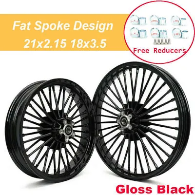 21x2.15 18x3.5 Fat Spoke Wheels For Harley Softail Night Train Deuce Dyna FXDB • $579.21