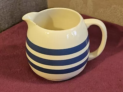 Vintage Keele Street Pottery KSP England Cornishware Style Blue Striped Jug • £3.99