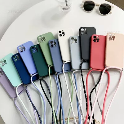 Crossbody Strap Lanyard Cord Silicone Phone Case For Iphone 14 13 12 MiNi Promax • $8.99